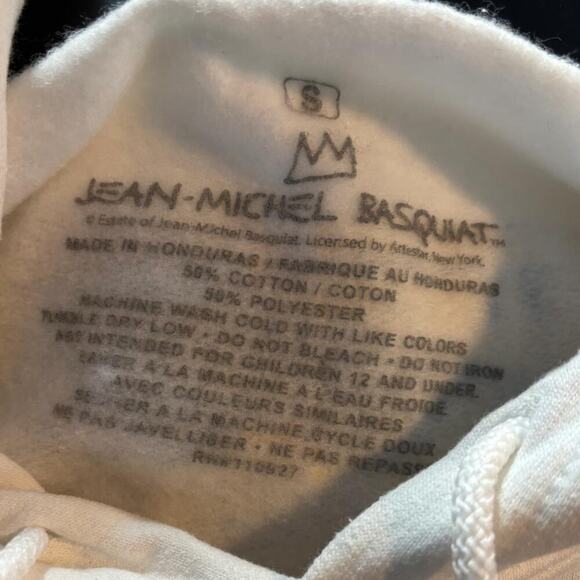 Jean-Michel Basquiat Art Hoodie – White Pullover with Bold Back Print - Picture 5 of 5